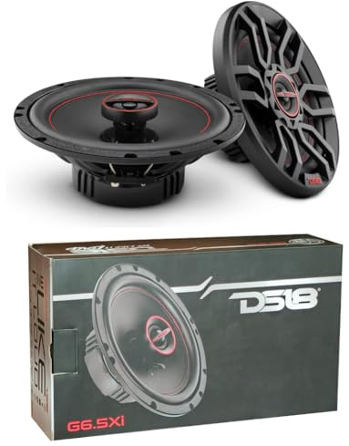 KIT SET PER DS18 G6.5Xi, 2 altoparlanti coassiali a 2 vie da 16,5 cm 165 mm 6,5, 50 watt rms e 150 watt max, 4 ohm, sensibilità di 85 db, sospensione in gomma, per auto, a coppia + griglie omaggio