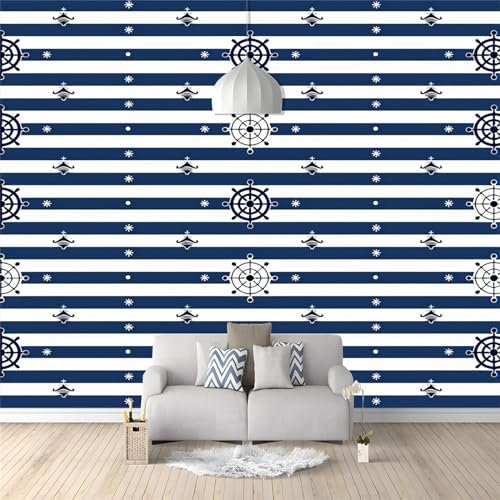 Motivtapete Fototapete Segeln Ruder Blaue Und WeißE Streifen Tapete Fototapete Vlies Wand Tapete Wandbilder Wohnzimmer Schlafzimmer Kinderzimmer Dekoration Moderne Wanddeko 350 (B) x 256 (H) cm