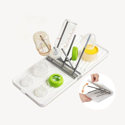 Baby Bottle Drying Rack Baby Bottle Rack, Installation Free Foldable Portable BPA Free Bottle Rack Baby, Large Capacity Bottle Dryer Rack also for Teats Cups Brushes, Baby Accessories for Newborn