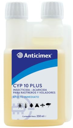 Anticimex Insecticida Concentrado CIPERGEN 9,3% | Cucarachas, Mosquitos, Tigre, Hormigas, Ácaros, Moscas | Alta Eficacia Efecto Inmediato | 250 ml | Rastreros y Voladores