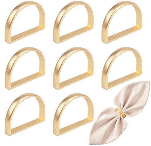 8 Pezzi Anelli Portatovaglioli, Portatovaglioli in Metallo, Portatovaglioli da Tavola Anelli per Tovaglioli da Tavola, Porta Tovaglioli Weihnachten, Partys, Anelli di Tovagliolo (Oro, 2.5 * 3.5cm)