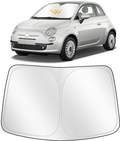 ZATOOTO Parasol para Fiat 500 2014-2020, Parasol Coche Delantero Plegable | Ajuste EspecíFico Para El VehíCulo, Bloqueo De Rayos Uv, Aislamiento TéRmico, Montaje Sencillo, Camping, Duradero