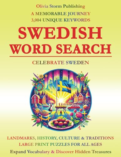 SWEDISH WORD SEARCH: Celebrate Sweden - Landmarks, History, Culture & Traditions | Large Print Puzzles for All Ages | Expand Vocabulary & Discover Hidden Treasures