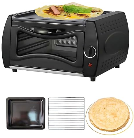 Mini Four Lahmacun Manakish Naan Bread Maker Pizza Oven Tandoori with Hot Top Plate, Mini Pizza Chapati roti Maker for Home and Takeaways Electric Tandoor Square Gate