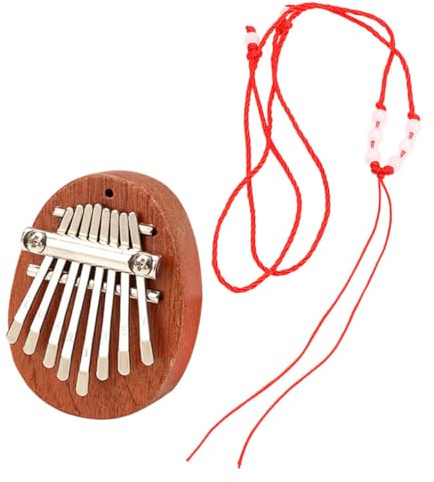 Kleine Holzkalimba Xa66 mit 8 Tasten für Anfänger und Kinder | Leichtes Modell, Klare Klangfarbe, Tragbar für Auftritte und Partys, und Metall Gefertigt