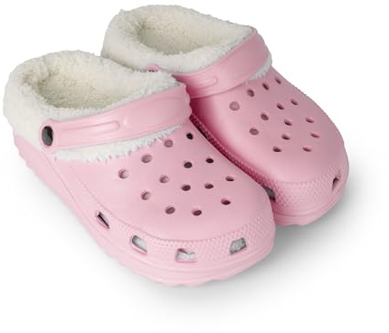BESCH Zuecos Mujer Invierno – Forro Polar Suave y Suela Antideslizante para Casa o Exterior (Rosa, 39)