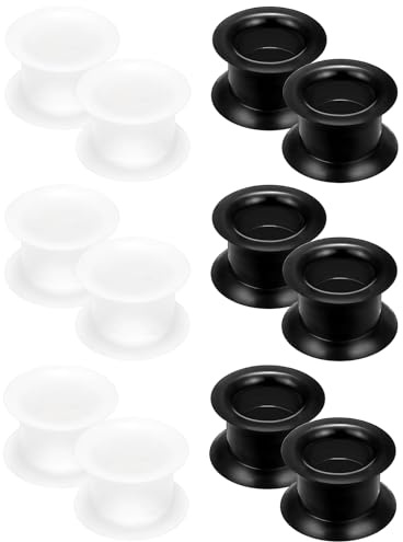 Cisyozi 6G Clear Black Silicone Ear Gauges Tunnels Plugs Earrings for Ear Thin Plastic Rubber Flexible Flesh Tunnel Stretching Soft 6 Gauge Plugs Gauges Piercing Jewelry Women Men 4mm 3/16 inch