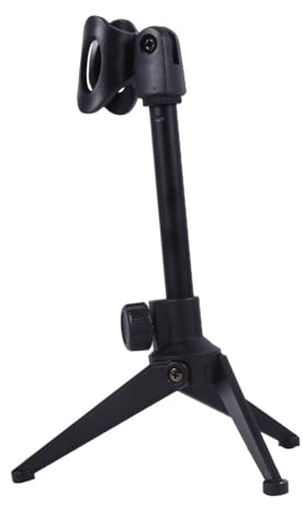 HONITANO Soporte De Escritorio Para Micrófono Triangular Ajustable Para Ordenador, Soporte Portátil De Plástico Negro Para Música, Grabación y Conferencias, Adecuado Para Estudio y Streaming