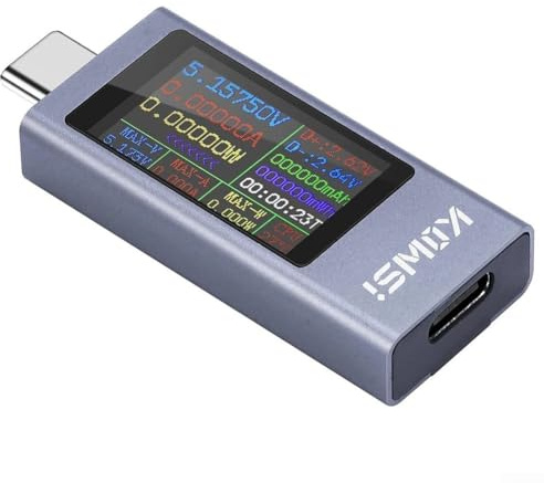 KWS-2303C USB-C-Leistungsmesser, Digitalmultimeter mit Farbdisplay, 4–30 V Spannungsstrom-Tester für mobile Powerbanks, kompatibel mit
