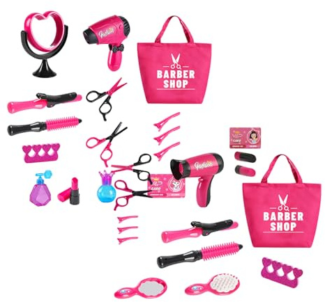 Set di acconciature per bambini – Set di giocattoli con asciugacapelli e utensili di bellezza, gioco educativo per ragazze, colorati per giochi di ruolo a casa o alle feste