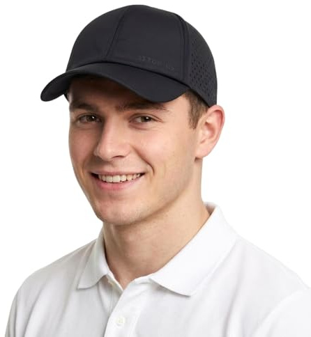 TOP-EX UVCoolix™ Atmungsaktiv Kühlende Baseball Kappe Herren Sommer Leichte Sportkappe mit UPF 50+ UV Schutz Schnelltrocknend Mesh Lauf Fitness Cap Schwarz M/L