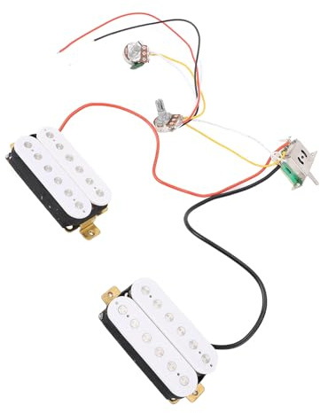 Dpofirs Ensemble de Micros HH avec Circuit de Contrôle du Volume, Micro de Guitare électrique Blanc Haute sensibilité, Accessoire Pratique, pour les Joueurs de Guitare ST, 1 X Micro HH
