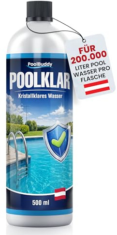 PoolBuddy Poolklar 500 ml für Pools, Planschbecken & Whirlpools | Universal Trübungsentferner für alle Filterarten, Hochkonzentrat für kristallklares Poolwasser, ausreichend für 200.000 l