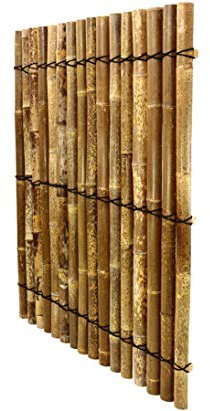 'Bambou Élément « apas13 150 x 120 cm en bambou noir marron Demi tubes avec 5 à 6 cm – Canisse Vision Schut zzäune vue Protection en bambou Pare-vue mural Pare-vue murs raumabtrennung