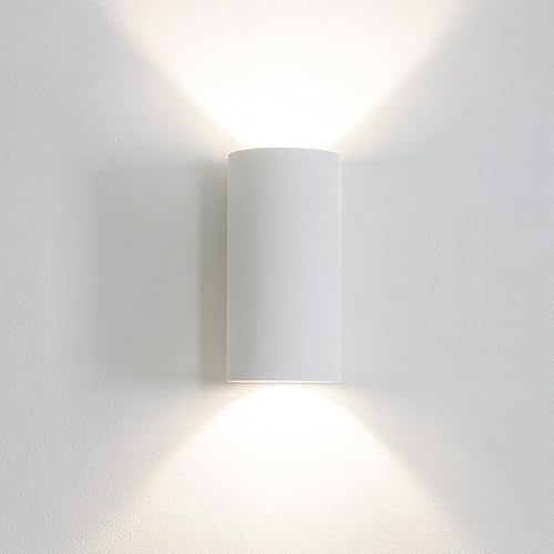 ISYLUCE APPLIQUE LAMPADA DA PARETE TUBOLARE LUCE BIEMISSIONE GESSO BIANCO VERNICIABILE CERTIFICAZIONE ELETTRICA ITALIANA