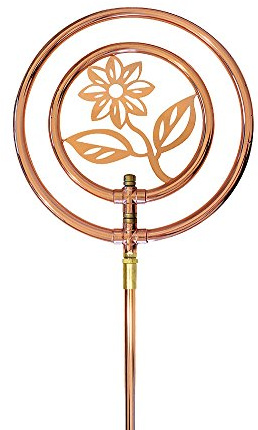Rasensprenger Blume Rotierend Kupfer mit Erdspieß Kreisregner Wasserspiel