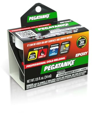 PEGATANKE - Resina epoxi de acero de 2 partes | Adhesivo profesional de soldadura en frío | Pegamento de metal líquido de alta resistencia | Reparación general y plástico | Epoxi de alta temperatura
