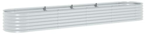 vidaXL Lit surélevé de Jardin 400x80x44 cm Acier galvanisé Argenté