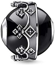 THOMAS SABO Damen Bead Krone schwarz 925 Sterlingsilber K0348-641-11