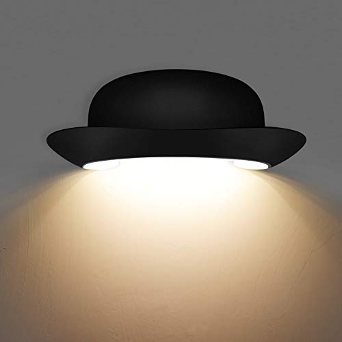 KAWELL Kreativ 12W Modern Wandlampe LED Wandleuchte Wasserdicht IP65 Aluminium Wandbeleuchtung Innen Außen für Badezimmer Treppen Veranda Flur Schlafzimmer Korridor Wohnzimmer, Schwarz 3000K