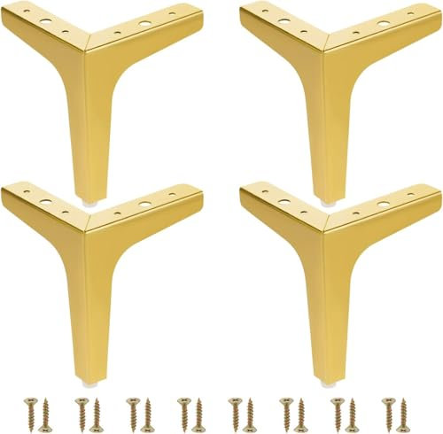 Lot de 4 pieds de meubles triangulaires modernes en métal de 15 cm, pour placard, canapé, chaise, ottomane