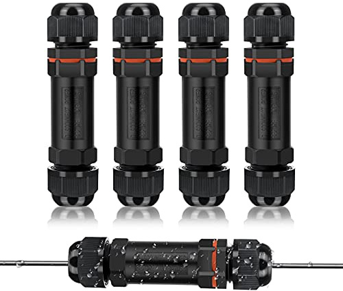 Kabelverbinder Wasserdicht, Elecoutek 4ST Kabelverbinder Wasserdicht 3 polig für Ø5-13 mm Kabeldurchmesser, Kabelbox außen Wasserdichte Abzweigdose für Erdkabel Kabelverlängerung, Kabel Reparatur
