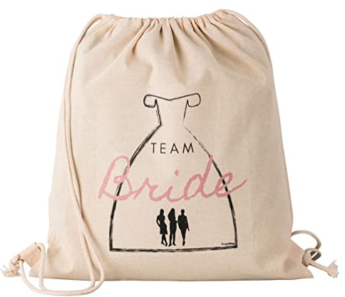FremiBag Team Bride Stoffbeutel - Turnbeutel für den JGA Junggesellinnenabschied aus Baumwolle