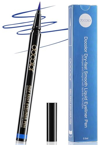 Docolor Eyeliner Waterproof, Matita Blu Occhi Precision Eye Liner Penna Liquida a Lunga Durata 1PZ