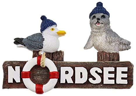 Nordsee Magnet Möwe Seehund Rettungsring Poly Souvenir Germany