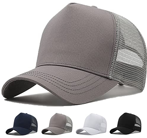 MUNULA Oversize XXL Mesh Trucker Hut Big Head Hüte für Männer Hohe Krone Baseball Kappe Atmungsaktiv Papa Hut Verstellbar 59,9 cm - 65 cm