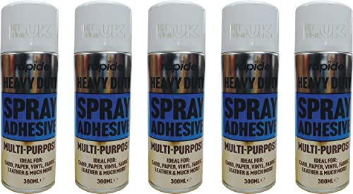 5 x 300ml Adhesive Carpet Glue Spray for Multi Use Card Paper Carpet Foam Fabric Can