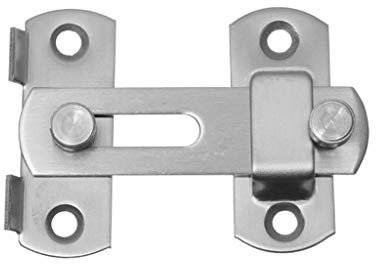 Loquet coulissant, verrou de porte, verrou de porte coulissante à boulon, boulon avec vis Poignée de verrouillage de porte de fenêtre coulissante Loquet de porte en acier inoxydable Porte de chaîne de