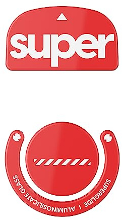 Pulsar Gaming Gears Superglide2 Type-C Skates für GPro X Superlight, Rot | Mikrotexturierte Kontrollfläche, Sanftes Gleiten, Präzise Stoppkontrolle, Robustes Aluminosilikatglas, Abgerundete Kanten