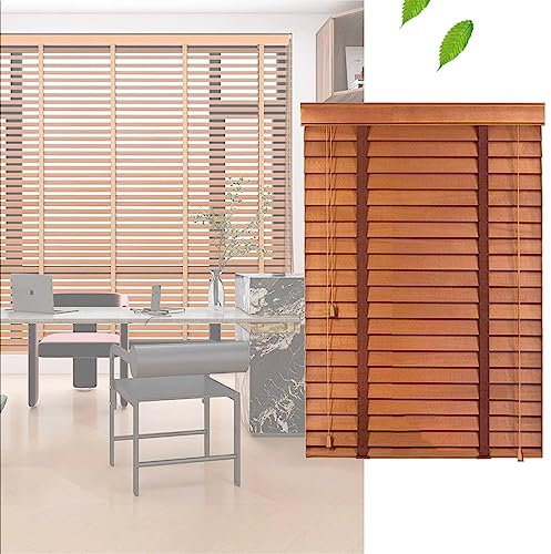 Holzjalousien 50mm Lamellen,Horizontale Innen Jalousie 50/60/70/80/90/100/110/120cm Jalousette,Natürliche Massivholz Jalousetten Für Fenster,Leicht Zu Montierende Vorhänge,W×H-130x160cm/51x63in
