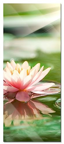 Pixxprint Glasbild Panorama, Wandbild aus Echtglas, Seerose Wasseroberfläche, 100x40 cm, inkl. Aufhängung und Abstandshalter