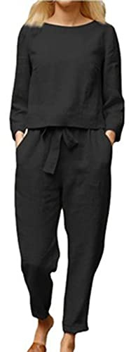 2023 Conjunto Dos Piezas Mujer Casual Camiseta manga larga y Pantalones cordón otoño Primavera Deportivo Jogging Traje Talla grande Suelto Conjunto Moda Cómodo Color sólido Casa Pijama Chandal