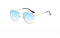 WDZAYXC Mode polygonale Sonnenbrille für Damen und Herren,Leicht Metallrahmen Brille，UV400 Schutz(Gold/Blau)