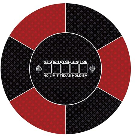 LaiEr Runde Poker Matte, 24/31/47/55 Zoll 6-8 Person Texas Poker Gummimatte, Faltbare Tischplatte, tragbare Poker Tischplatte, geeignet für Poker Spiele, Blackjack, Casino Layout.