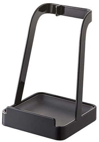 Repose-cuill¨¨re et Porte-louche, port de Couvercle de Casserole Antid¨¦rapant pour Ustensiles de Cuisine ¨¤ Domicile, 4x4x5.9 (BLACK)