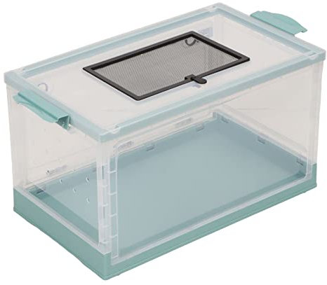 Doact Hamsterkäfig, Mäusekäfig, Schildkrötentank, Faltbar, mit Frontöffnung, Reptilientank, Transparenter Hamsterlebensraum für Hamster, Streifenhörnchen, Cole, Ente (Blue)