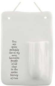 East of India Small Indoor Porcelain Hanging Wall Flower Vase Little Modern Home Ornament One of my most favourite people