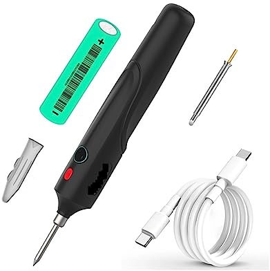 Kit saldatore, 8W Saldatore a batteria a controllo di temperatura a tre velocità, saldatore ricaricabile a batteria rimovibile, strumento di saldatura elettronico per metallo, elettrico, fai da te (C