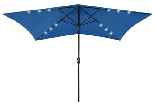 JUDYY Sombrilla cony poste de acero azul azure 2x3 m, Parasoles De Jardin, Sombrilla Piscina, Sombrilla Terraza Exterior, Parasol Playa, Sombrillas Para Jardin - 313793