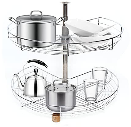 Konfiur Karussell Schrank Drehboden, Eckschrank Auszug Karussell Eckschrank Eckschrankdrehbeschlag, Eckschrank Dreiviertelkreis 270° Eckdesign Schrank-Karussell für Küche