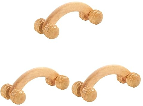HAPINARY 3stücke Handlicher Massage Roller Aus Holz Tragbarer Massageroller Für Rücken Nacken Und Muskulatur Für Zuhause Büro Und Unterwegs Effektive Muskelentspannung Und