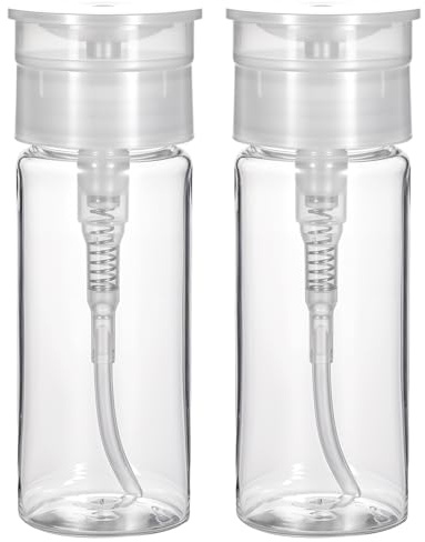 2 Stück Pumpflasche 100ml,Pumpspender Nagellackentferner Nagellackentferner Flasche Hälter Dispenser Transparente Pumpflasche Leere Pumpspender für Nagellack Make-up-Entferner Reinigungsmittel