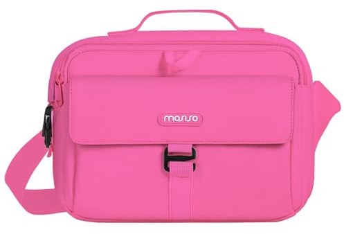 MOSISO Camera Bag Crossbody Sling Shoulder Case & Rain Cover, Bright Rose | Water-resistant, DSLR/SLR/Mirrorless Compact Padded Photography Bags Compatible with Canon/Nikon/Sony Cameras and Lenses
