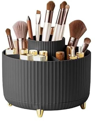 Scatola di immagazzinaggio di trucco rotante a 360 ° Organizzatore di trucco del desktop del supporto della spazzola cosmetica del supporto della matita del