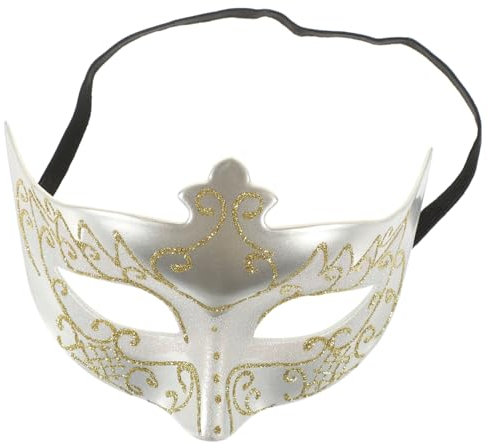 TOYANDONA Masque De Carnaval Pour Hommes Plastique Léger Avec Design Poudre Dorée Masque De Mascarade Unique Pour Halloween Et Fêtes Cosplay