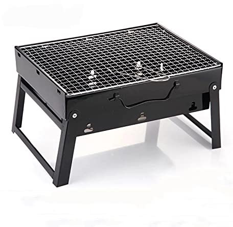 Barbecue à Charbon de Bois Pliable et Portable, en Acier Inoxydable, pour Pique-Nique, Jardin, terrasse, Camping, Voyage, Taille M